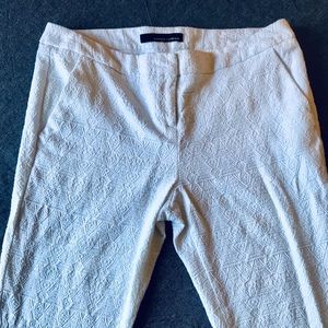 White textured ankle pant